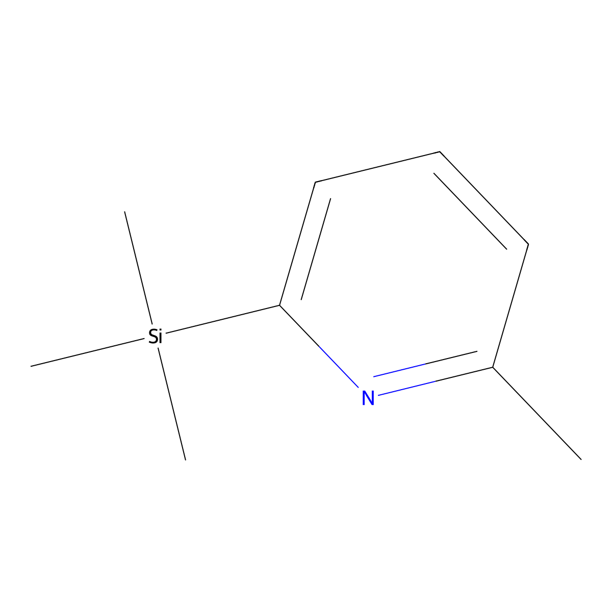 2-Methyl-6-(trimethylsilyl)pyridine molecular structure, CAS 13737-10-5