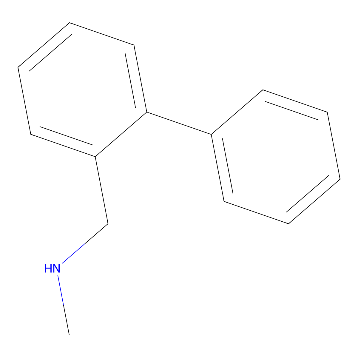 Methyl((2-phenylphenyl)methyl)amine molecular structure, CAS 13737-31-0