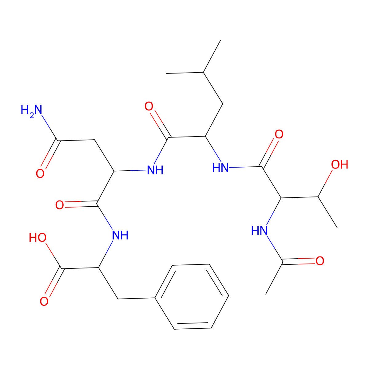 Acetylthreonyl-leucyl-asparaginyl-phenylalanine molecular structure, CAS 137372-00-0