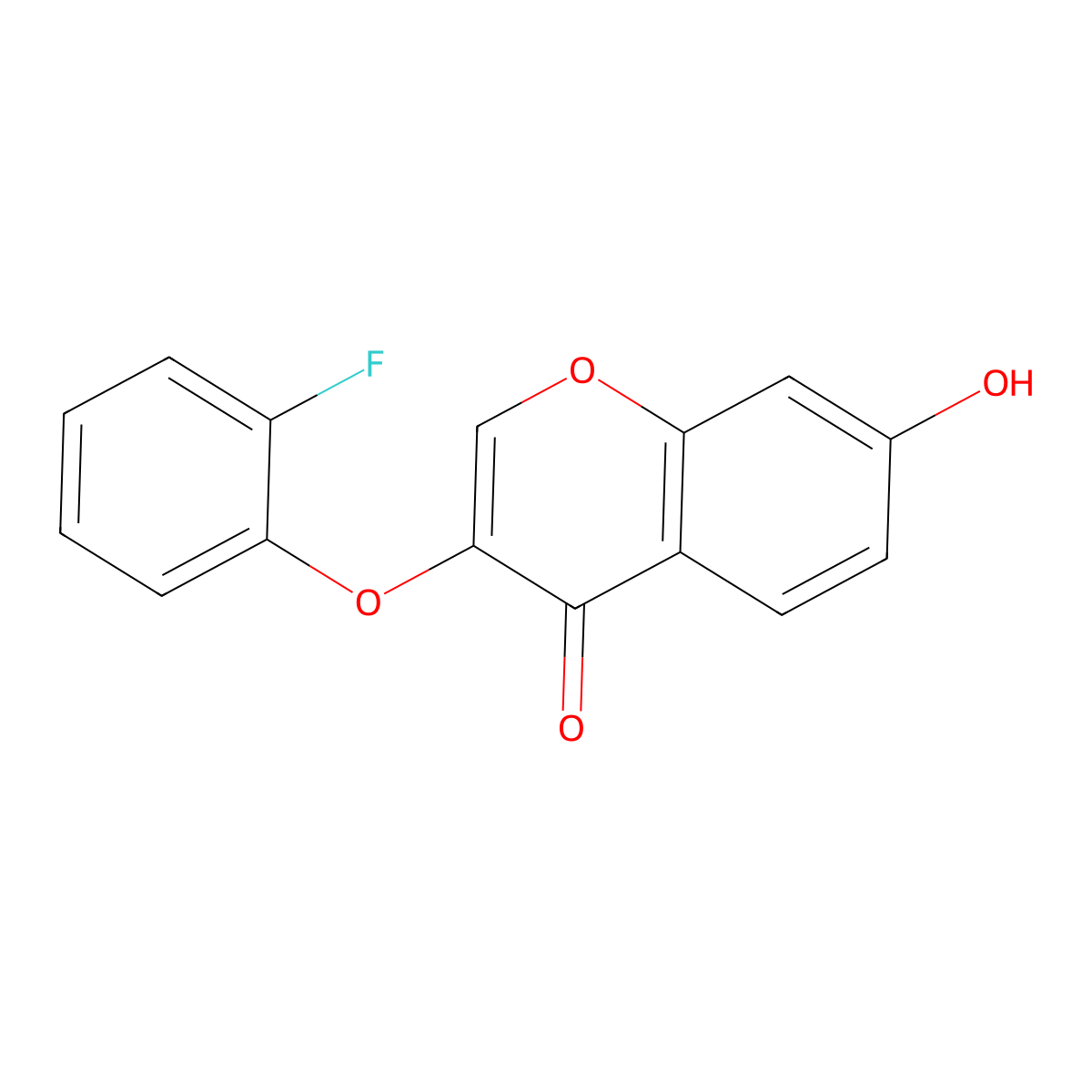 4H-1-Benzopyran-4-one, 3-(2-fluorophenoxy)-7-hydroxy- molecular structure, CAS 137374-74-4