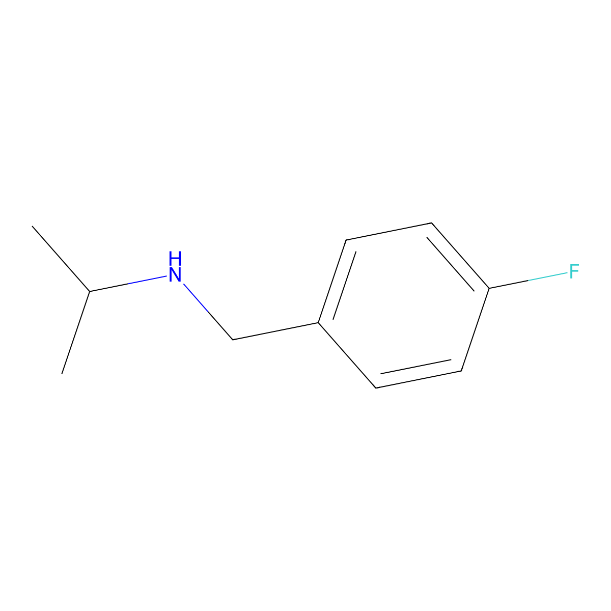 ((4-Fluorophenyl)methyl)(propan-2-yl)amine molecular structure, CAS 137379-61-4