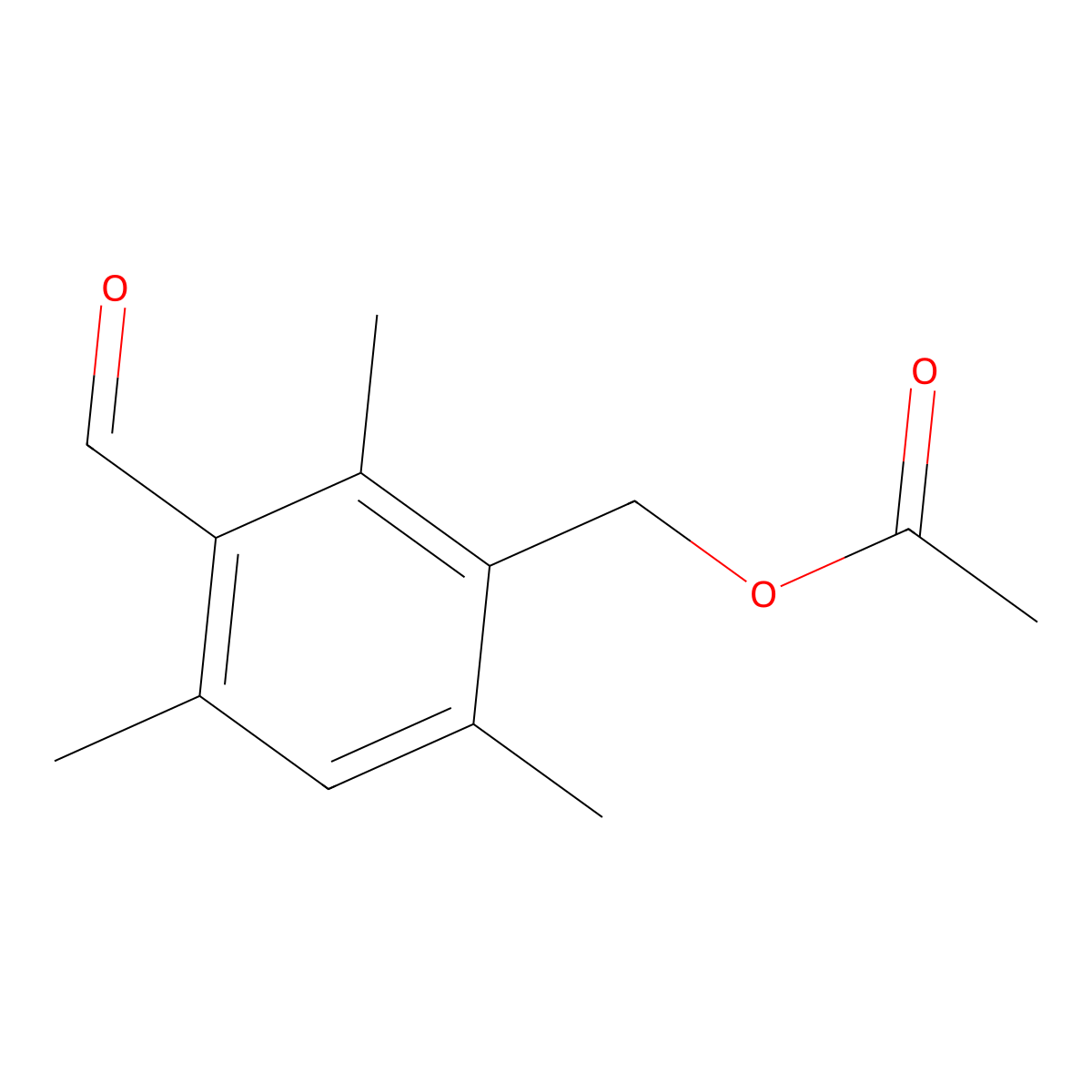 3-Formyl-2,4,6-trimethylbenzyl acetate molecular structure, CAS 137380-48-4