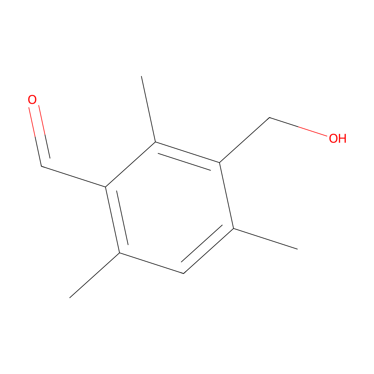 3-(Hydroxymethyl)-2,4,6-trimethylbenzaldehyde molecular structure, CAS 137380-49-5