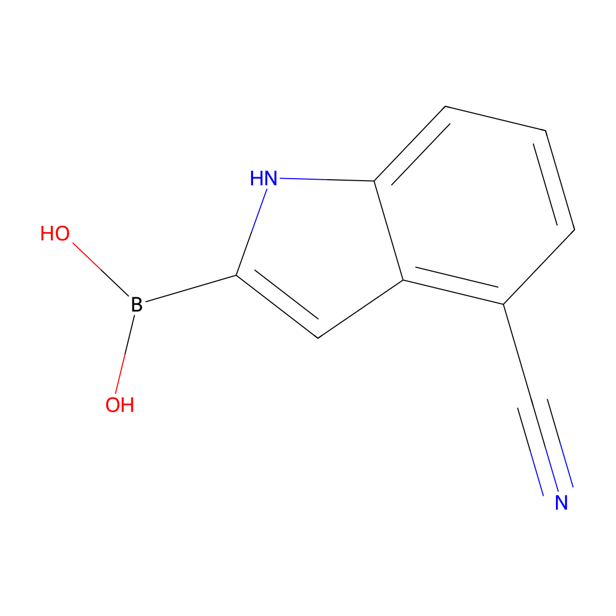 4-Cyano-1H-indole-2-boronic acid molecular structure, CAS 1373834-76-4