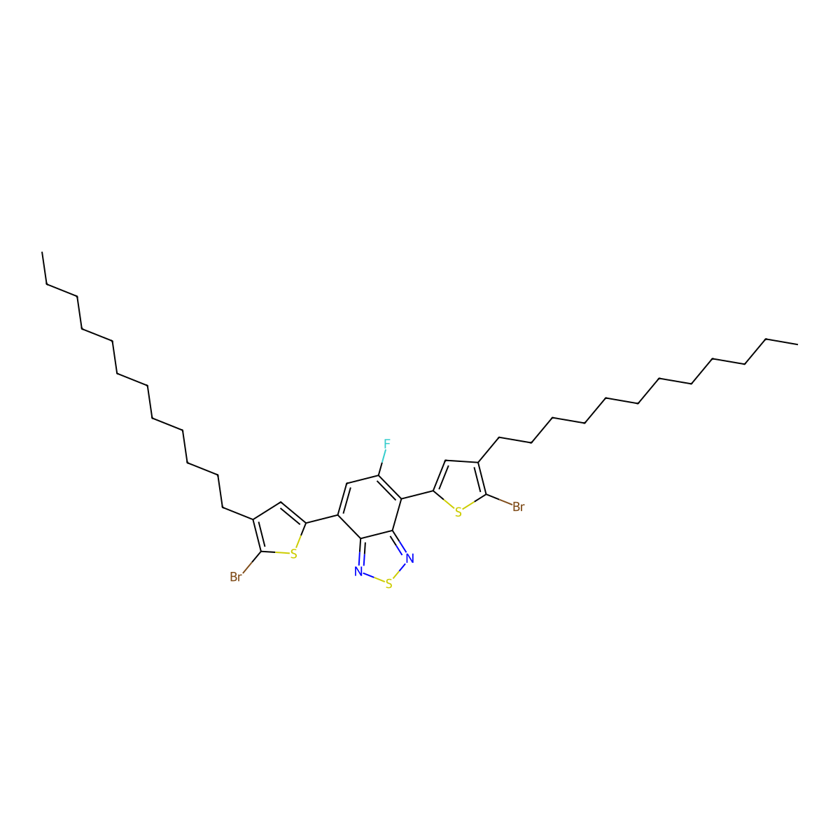 4,7-Bis(5-bromo-4-dodecylthiophen-2-yl)-5-fluorobenzo[c][1,2,5]thiadiazole molecular structure, CAS 1373834-93-5