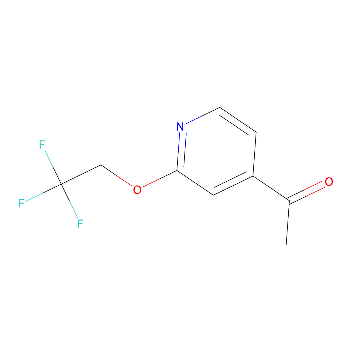 1-(2-(2,2,2-Trifluoroethoxy)pyridin-4-yl)ethanone molecular structure, CAS 1373862-41-9