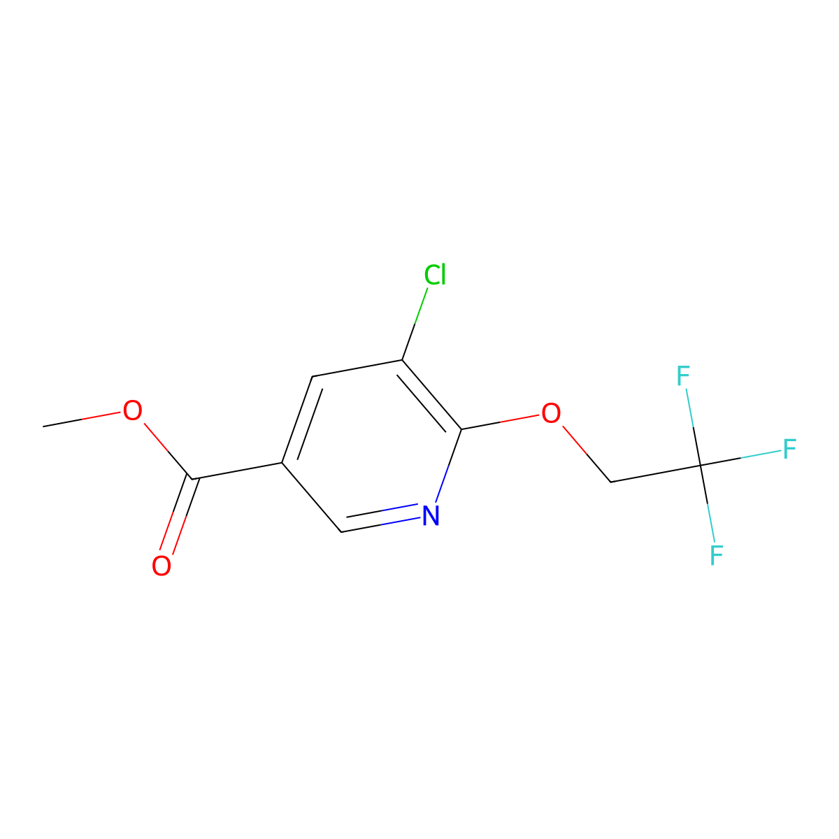 Methyl 5-chloro-6-(2,2,2-trifluoroethoxy)nicotinate molecular structure, CAS 1373862-60-2
