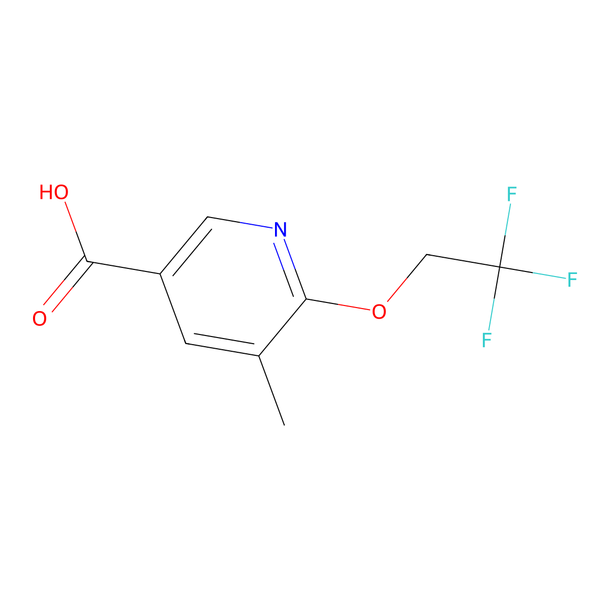 5-Methyl-6-(2,2,2-trifluoroethoxy)nicotinic acid molecular structure, CAS 1373862-68-0