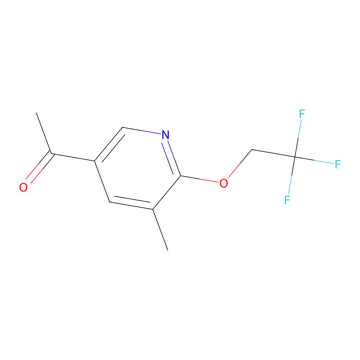 1-(5-Methyl-6-(2,2,2-trifluoroethoxy)pyridin-3-yl)ethanone molecular structure, CAS 1373862-70-4
