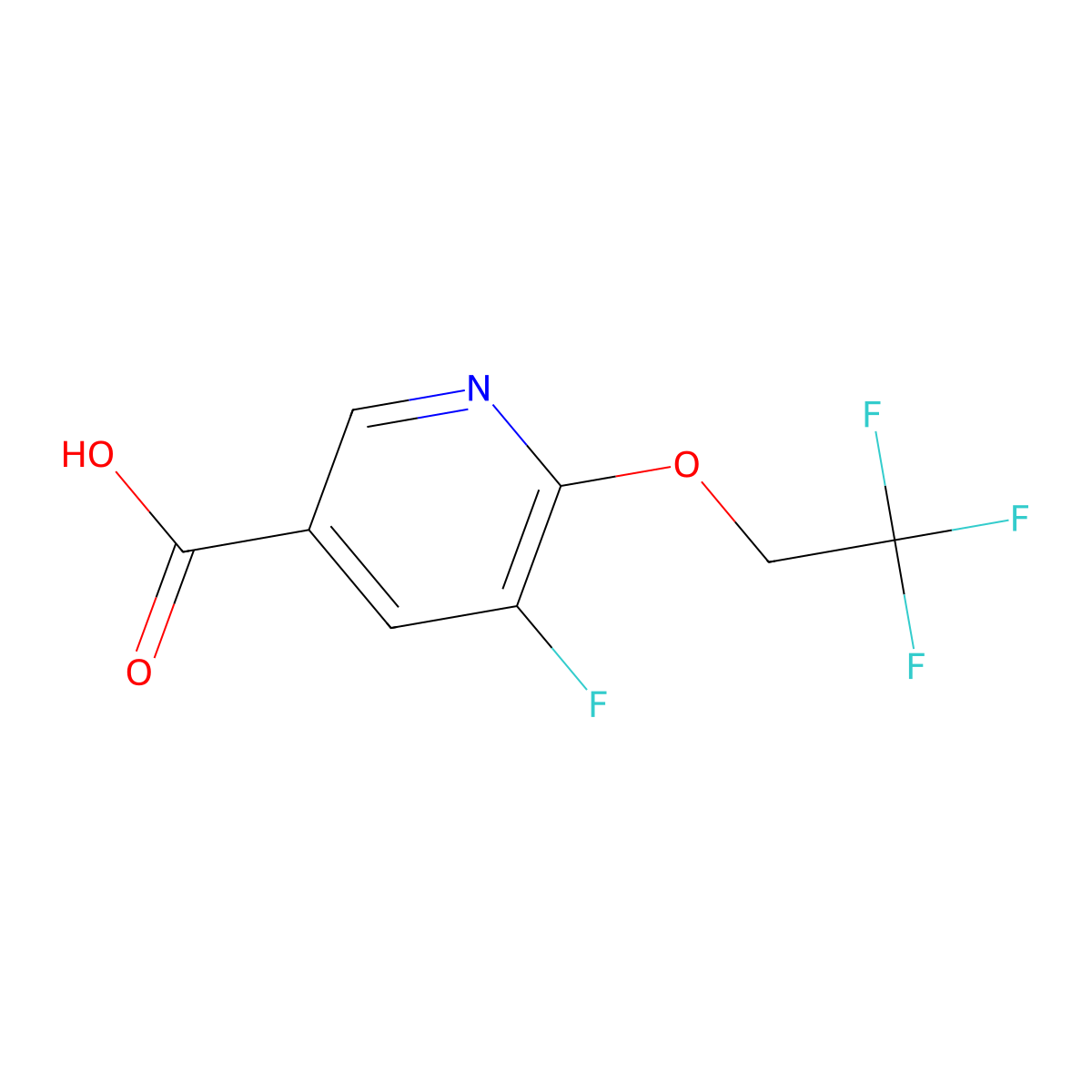5-Fluoro-6-(2,2,2-trifluoroethoxy)pyridine-3-carboxylic acid molecular structure, CAS 1373863-09-2