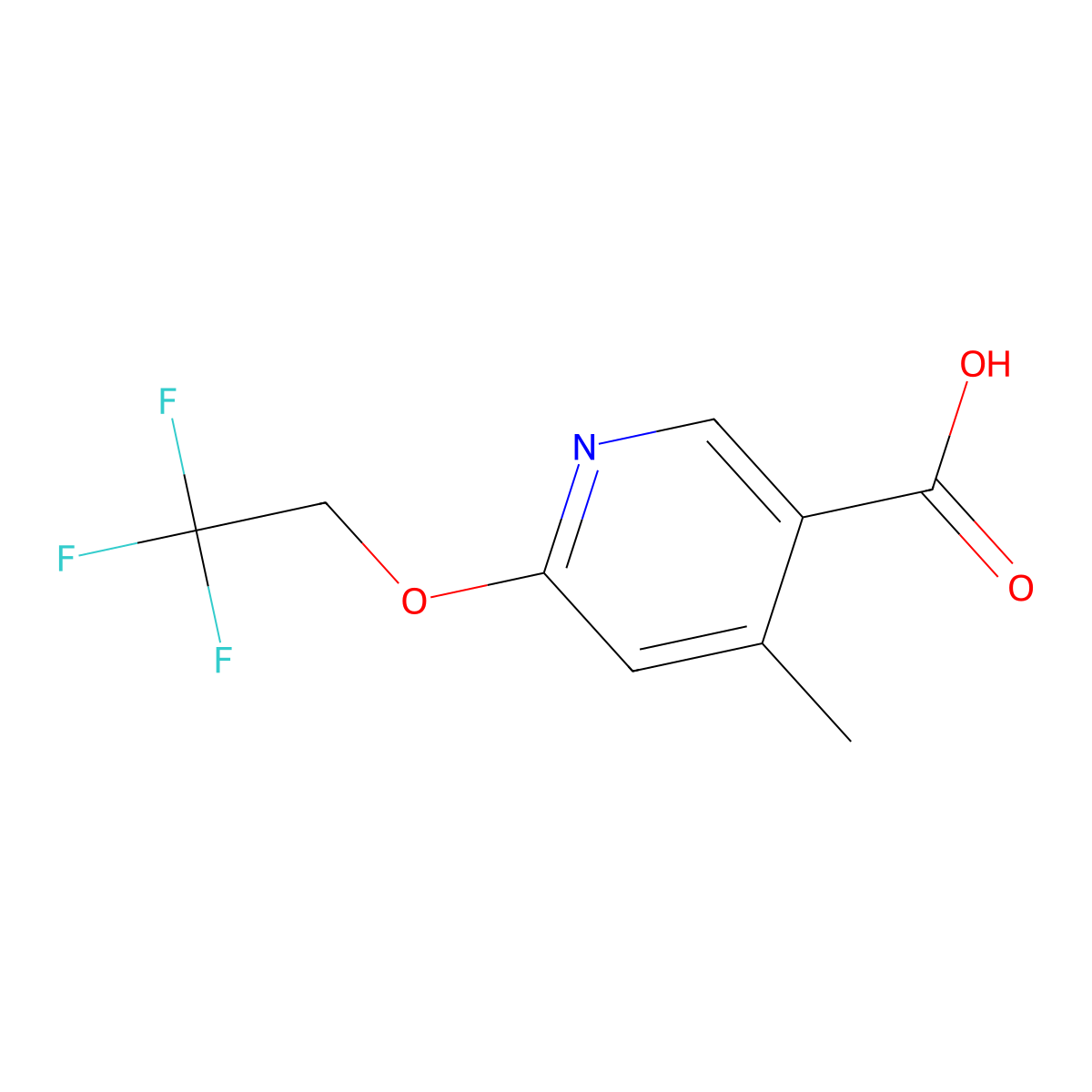 4-Methyl-6-(2,2,2-trifluoroethoxy)nicotinic acid molecular structure, CAS 1373863-14-9