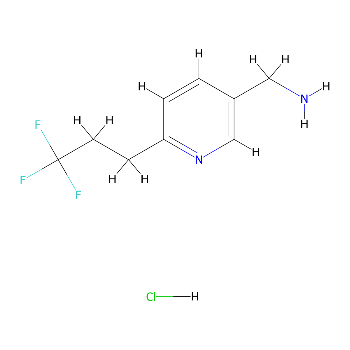[6-(3,3,3-Trifluoropropyl)pyridin-3-yl]methanamine;hydrochloride molecular structure, CAS 1373864-34-6