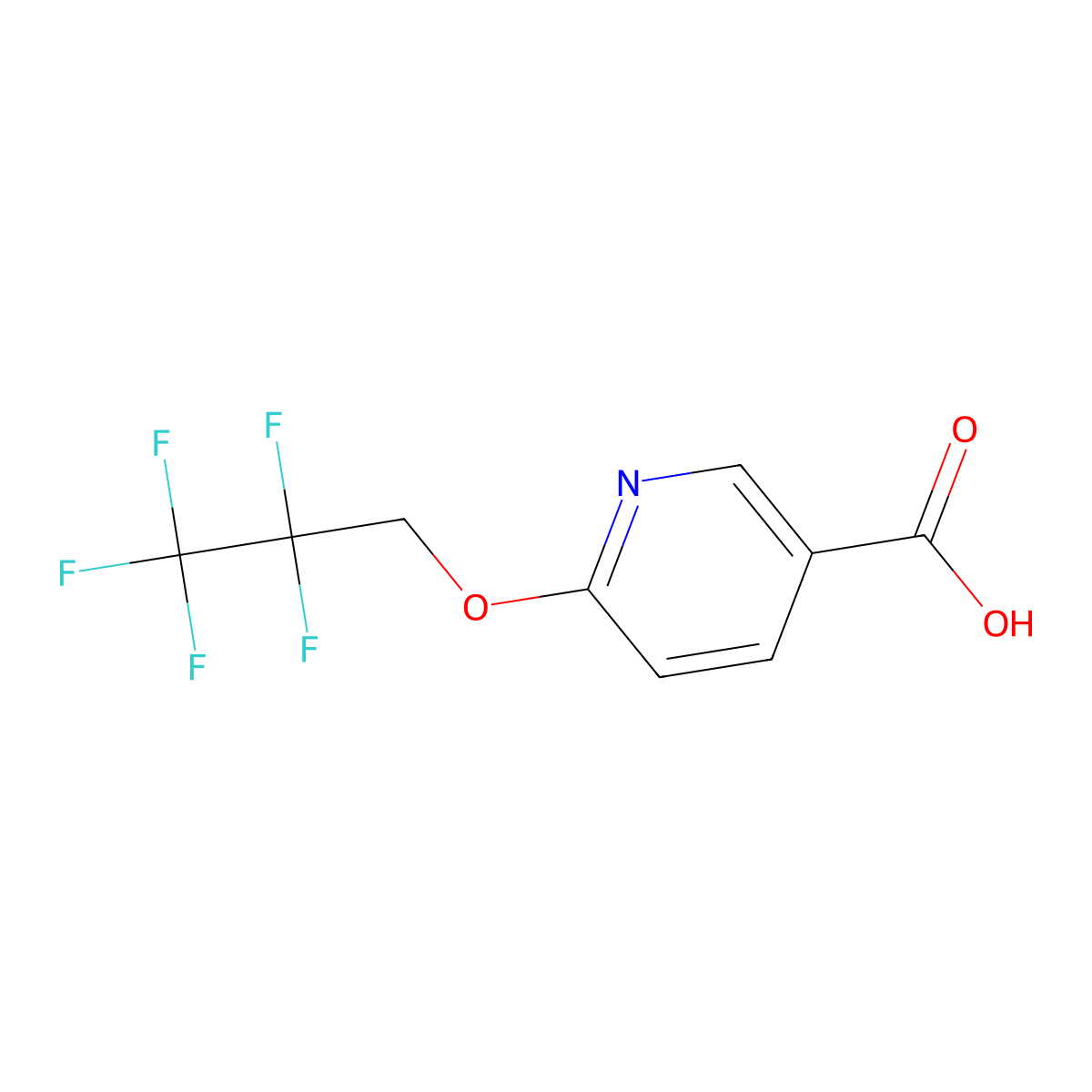 6-(2,2,3,3,3-Pentafluoro-propoxy)-nicotinic acid molecular structure, CAS 1373864-41-5