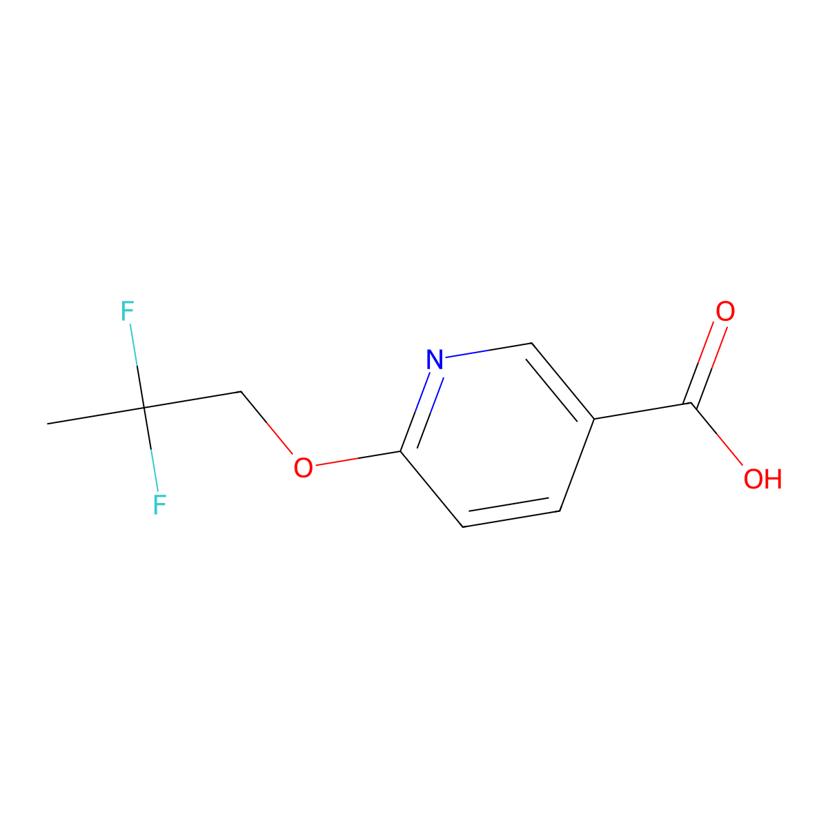 6-(2,2-Difluoropropoxy)nicotinic acid molecular structure, CAS 1373864-51-7