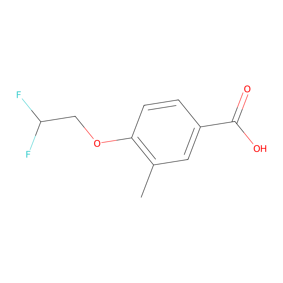 4-(2,2-Difluoroethoxy)-3-methylbenzoic acid molecular structure, CAS 1373864-75-5