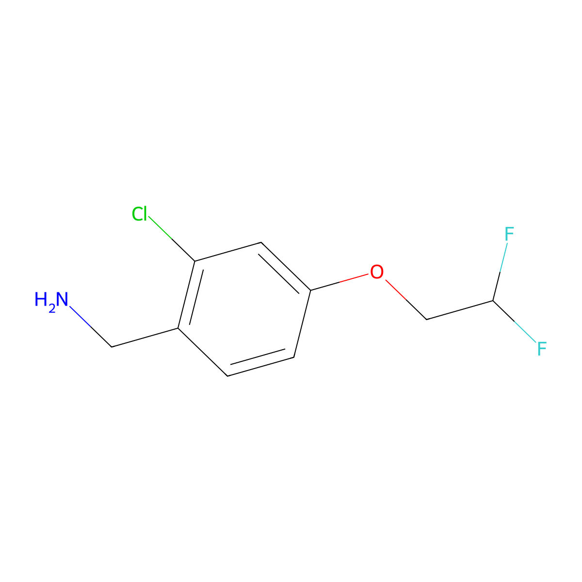 [2-Chloro-4-(2,2-difluoroethoxy)phenyl]methanamine molecular structure, CAS 1373865-67-8