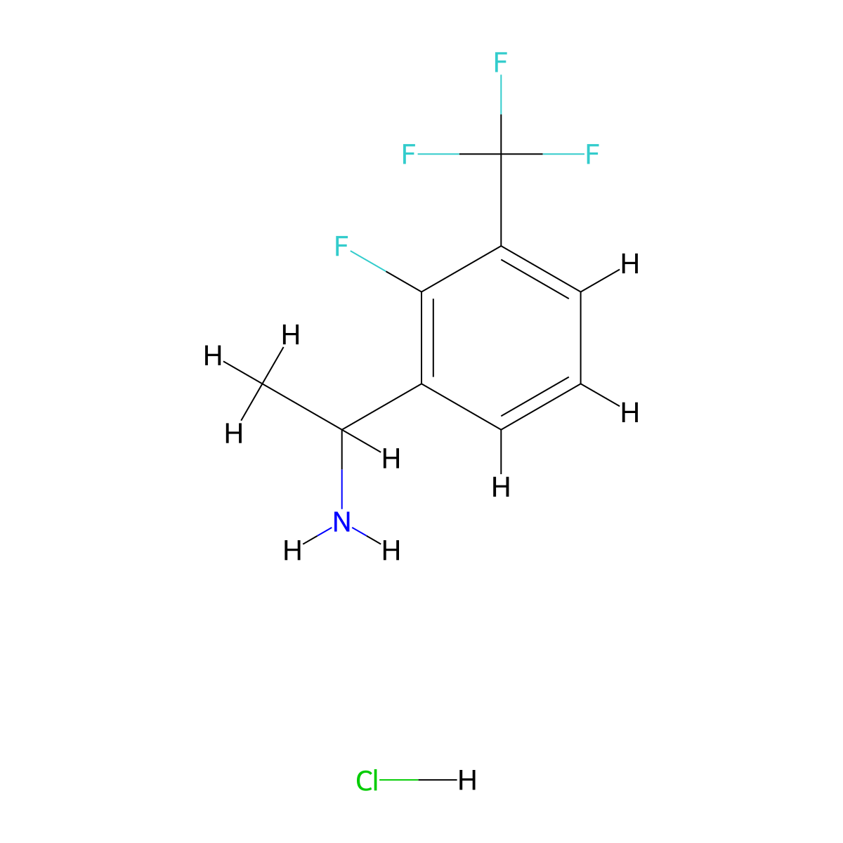 1-(2-Fluoro-3-(trifluoromethyl)phenyl)ethanamine hydrochloride molecular structure, CAS 1373865-76-9