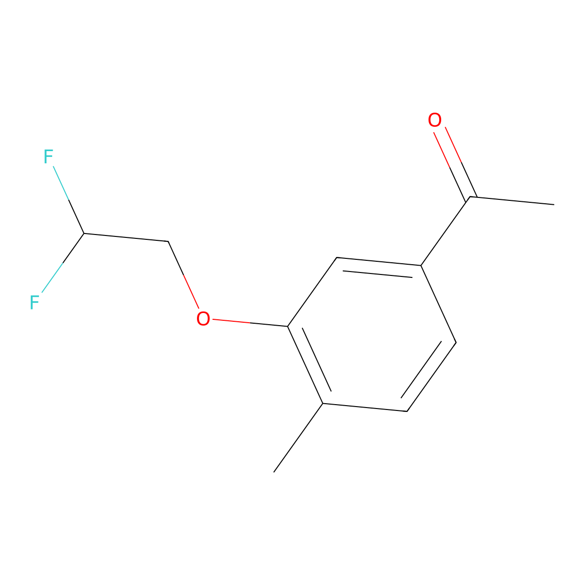 Ethanone, 1-[3-(2,2-difluoroethoxy)-4-methylphenyl]- molecular structure, CAS 1373866-23-9