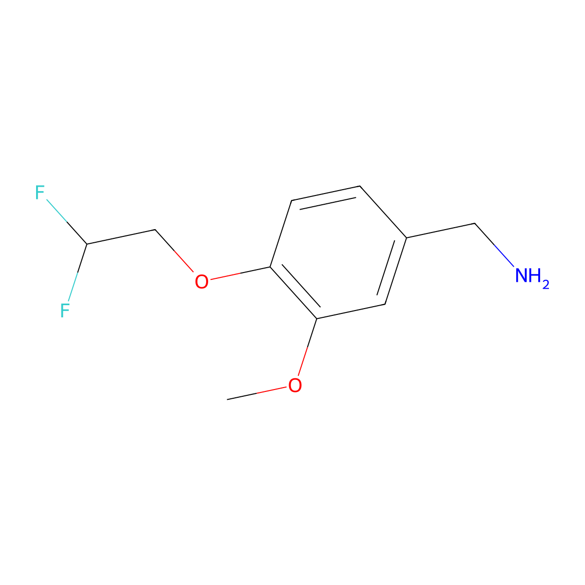 1-[4-(2,2-Difluoroethoxy)-3-methoxyphenyl]methanamine molecular structure, CAS 1373866-31-9