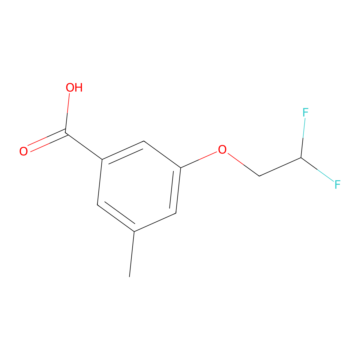3-(2,2-Difluoroethoxy)-5-methylbenzoic acid molecular structure, CAS 1373866-34-2