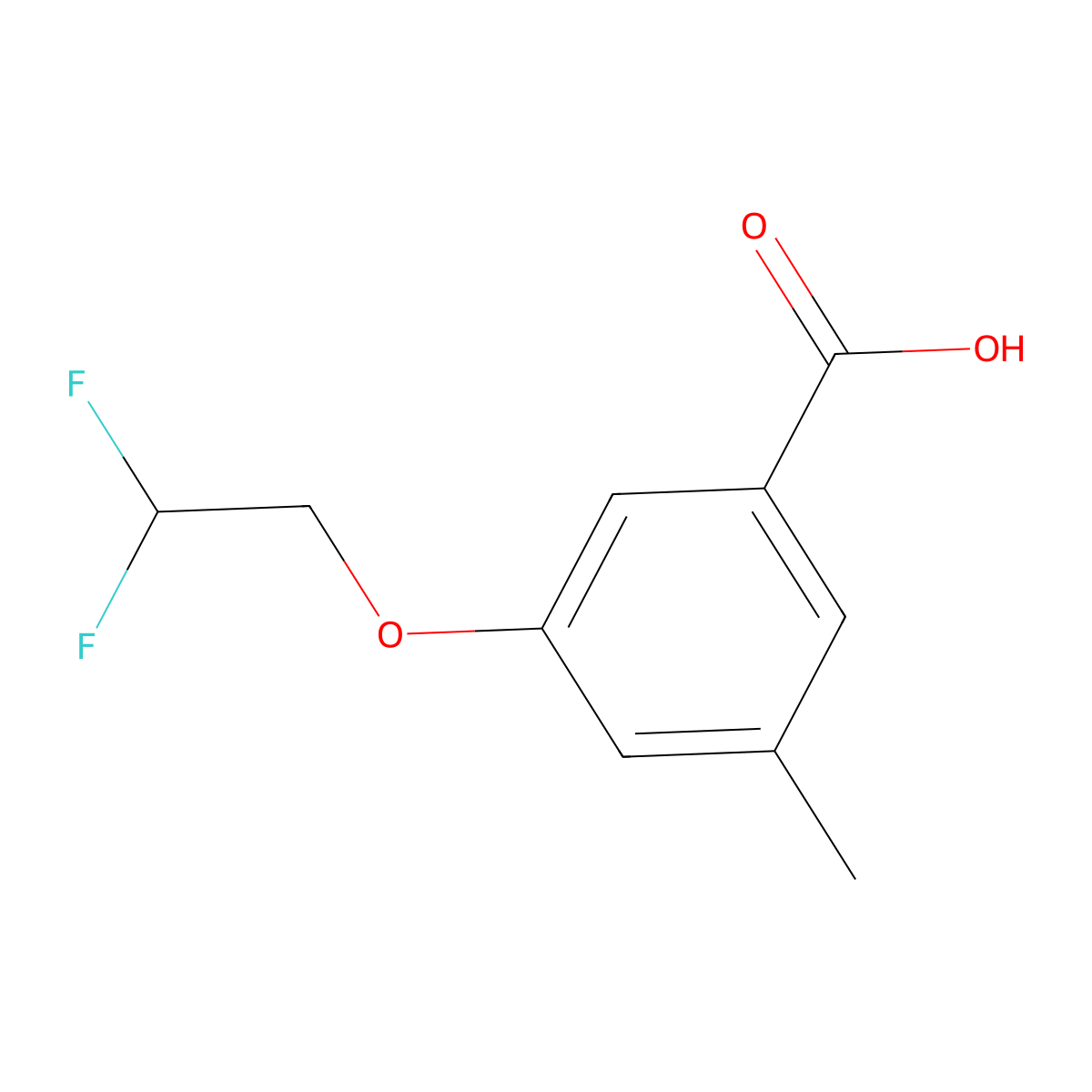 3-(2,2-Difluoroethoxy)-5-methylbenzoic acid molecular structure, CAS 1373866-34-2
