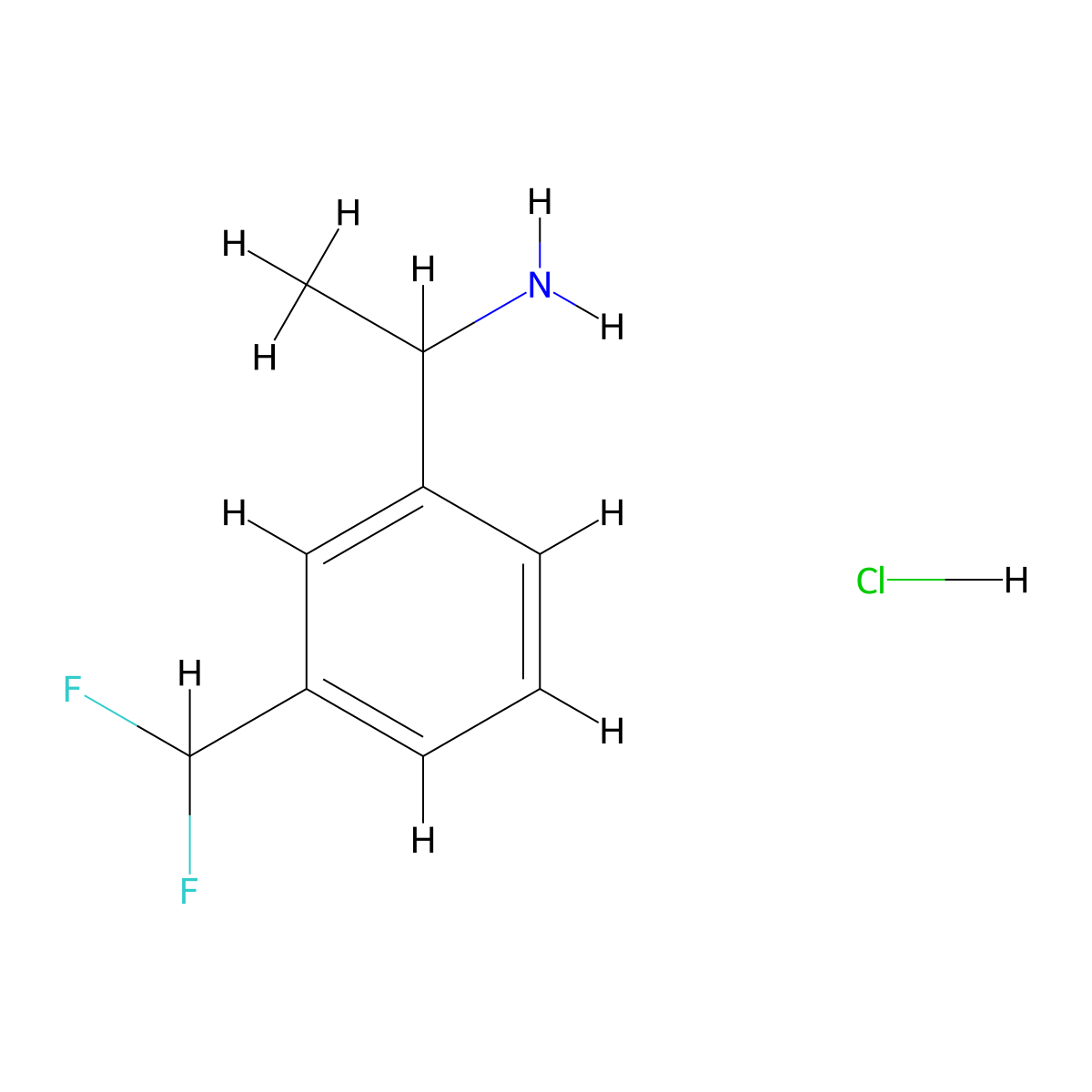 1-(3-(Difluoromethyl)phenyl)ethan-1-amine hydrochloride molecular structure, CAS 1373866-58-0