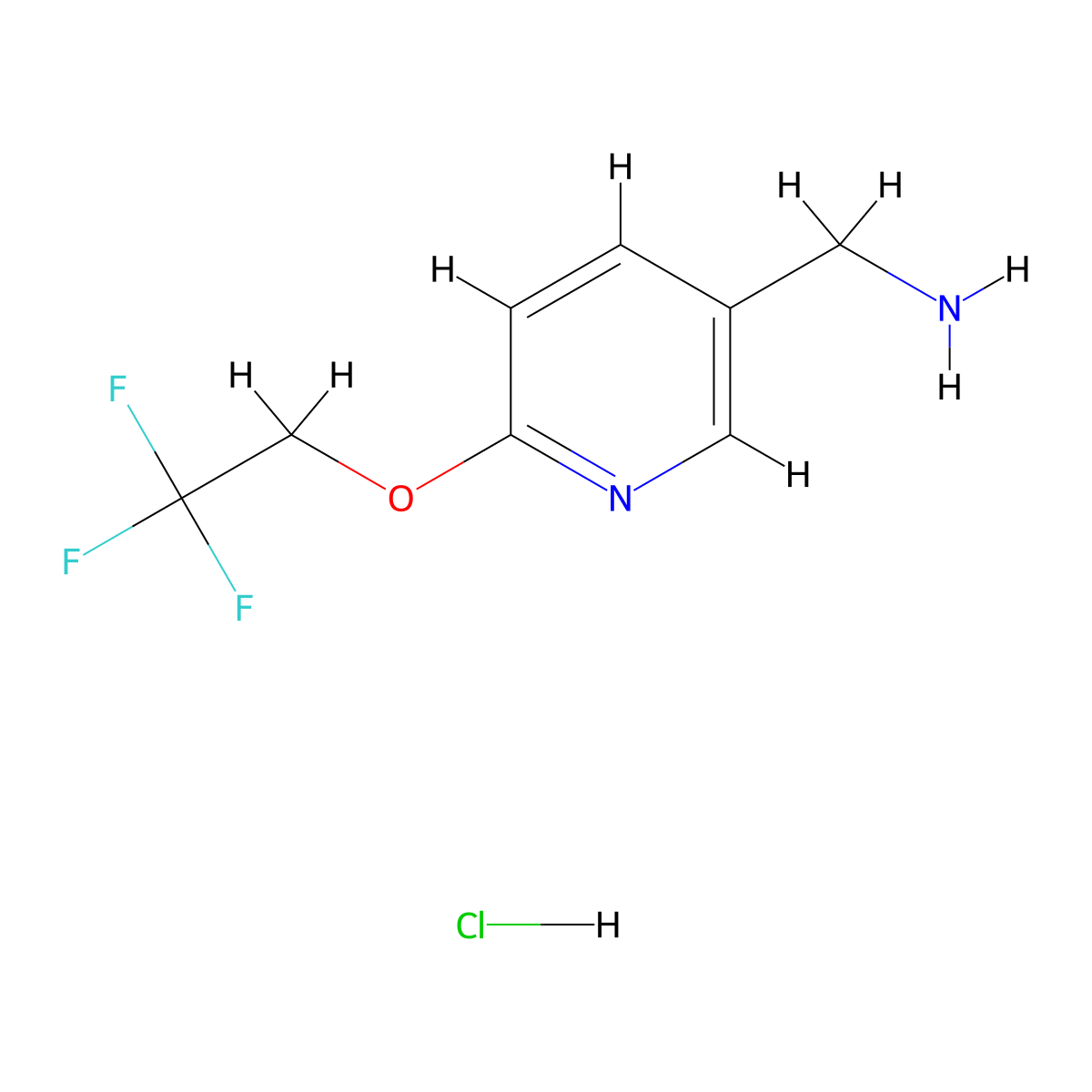 (6-(2,2,2-Trifluoroethoxy)pyridin-3-yl)methanamine hydrochloride molecular structure, CAS 1373867-21-0