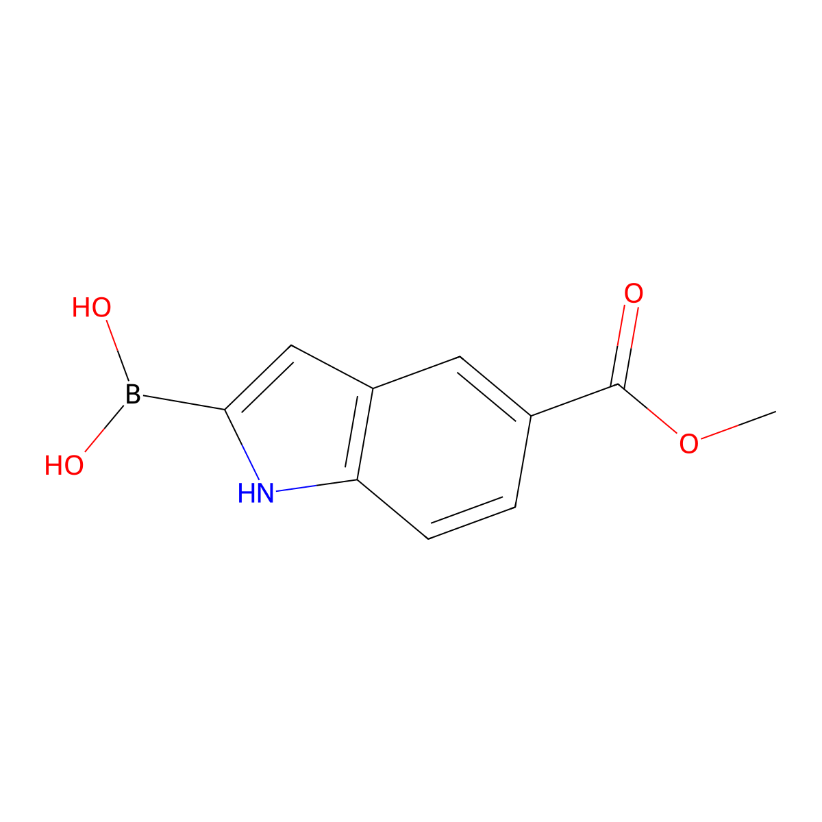 5-Methoxycarbonyl-1H-indole-2-boronic acid molecular structure, CAS 1373870-41-7