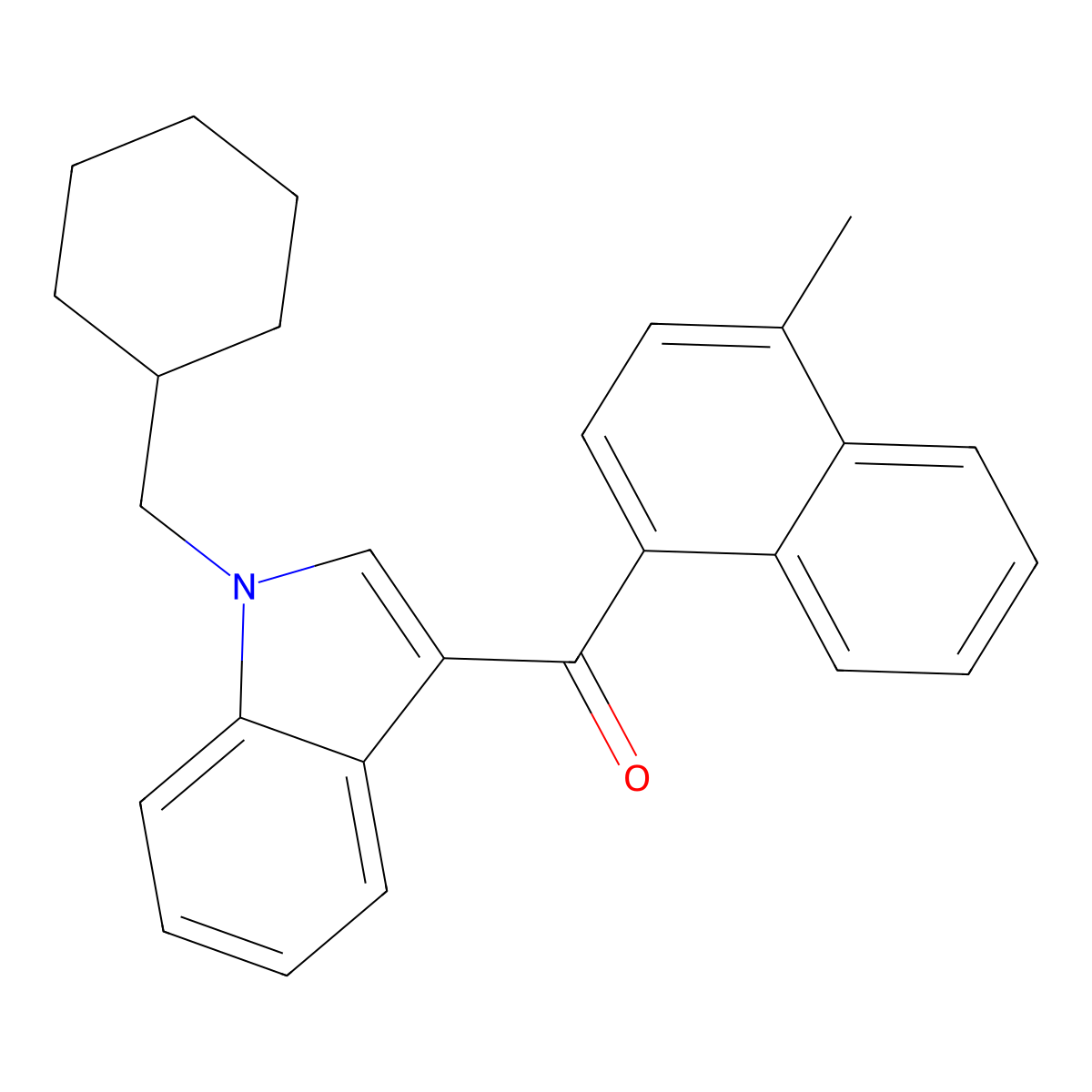 [1-(Cyclohexylmethyl)-1H-indol-3-yl](4-methyl-1-naphthalenyl)-methanone molecular structure, CAS 1373876-29-9