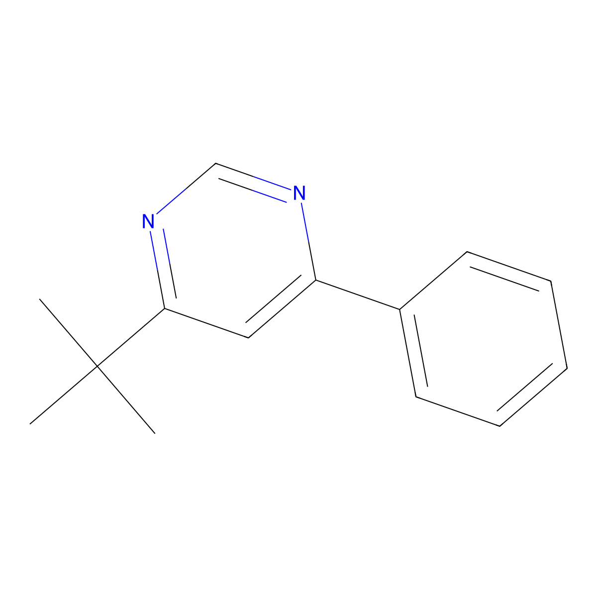 4-Tert-butyl-6-phenyl-pyrimidine molecular structure, CAS 1373880-78-4