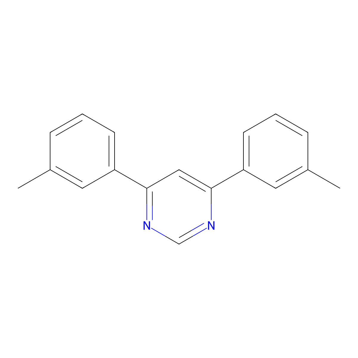 4,6-Bis(3-methylphenyl)pyrimidine molecular structure, CAS 1373880-82-0
