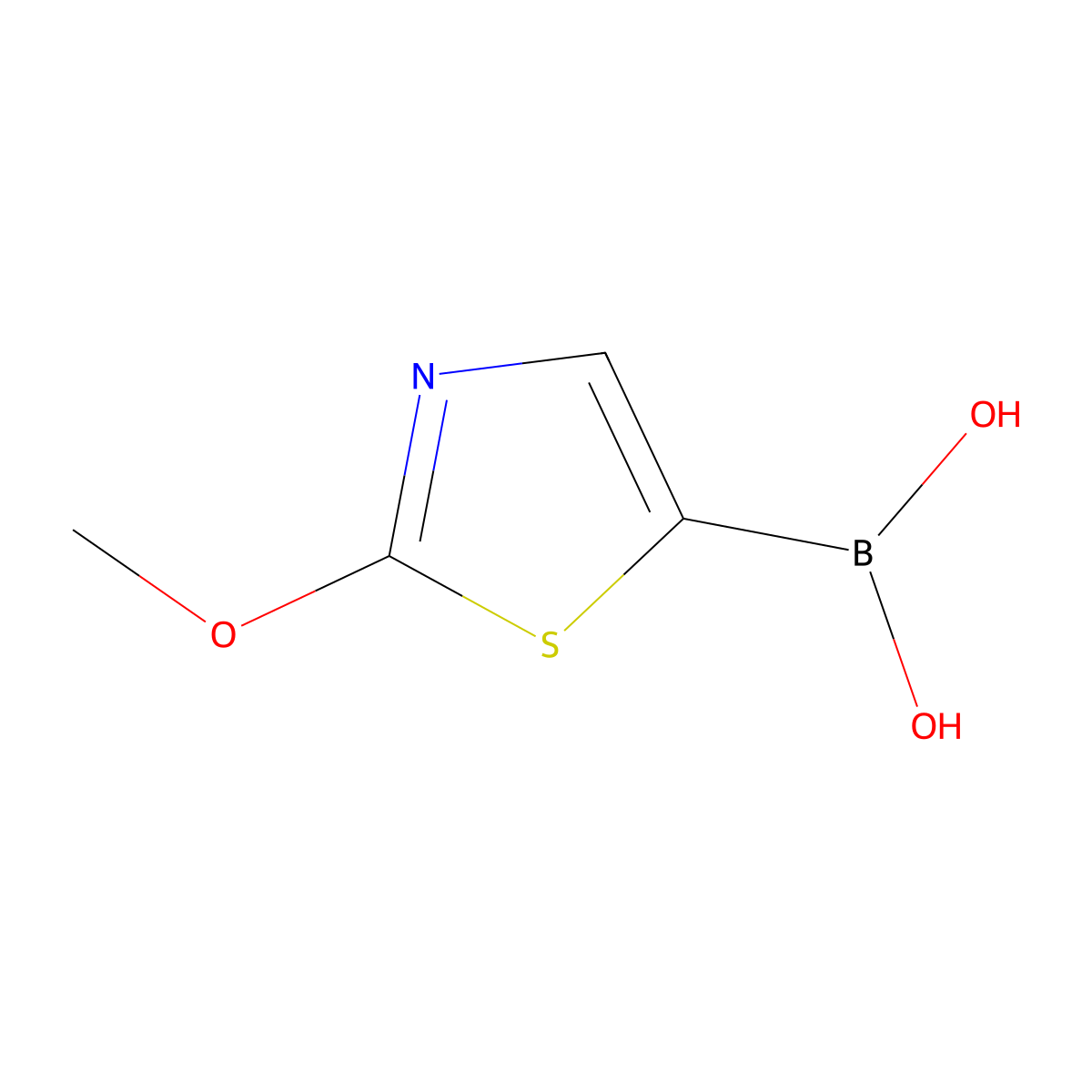 (2-Methoxythiazol-5-yl)boronic acid molecular structure, CAS 1373883-64-7