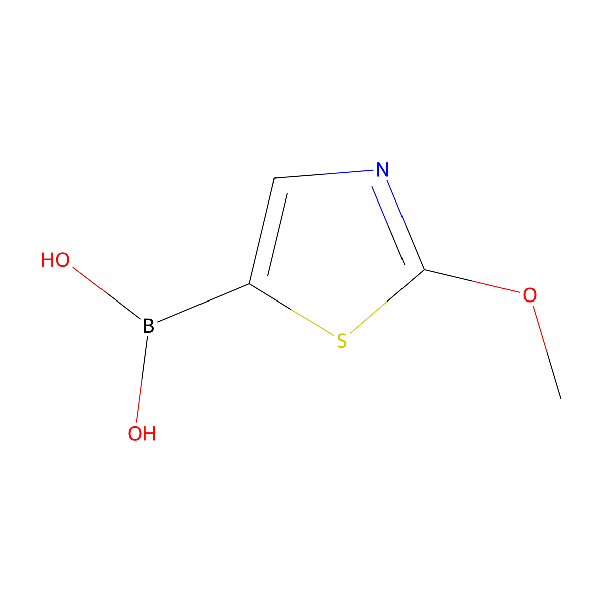 (2-Methoxythiazol-5-yl)boronic acid molecular structure, CAS 1373883-64-7