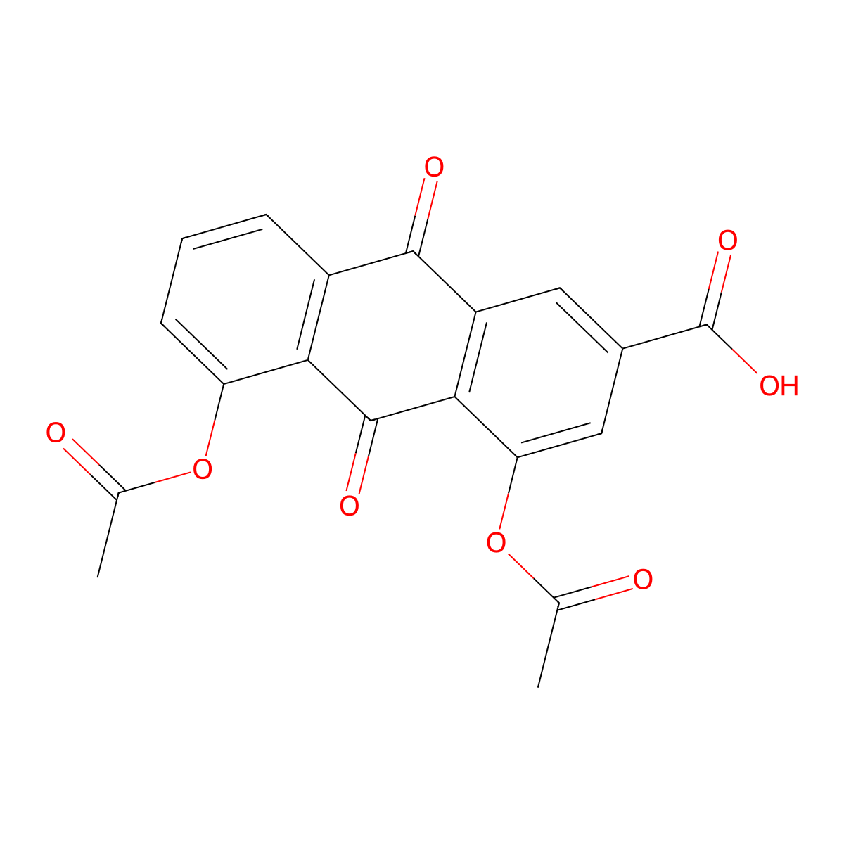 Diacerein molecular structure, CAS 13739-02-1