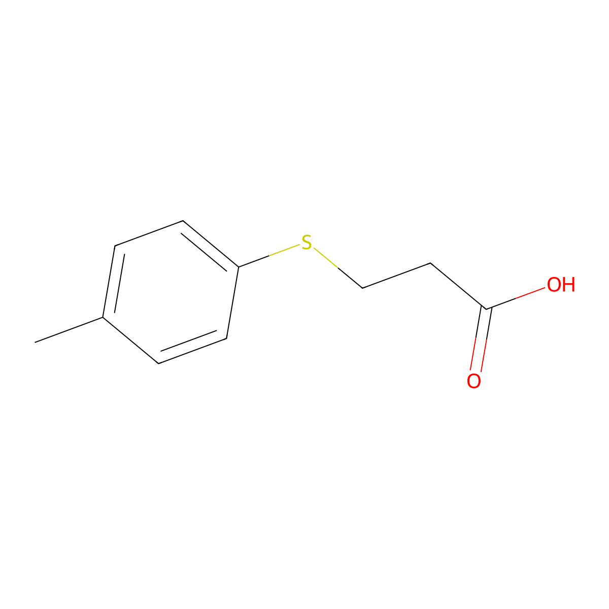 3-((4-Methylphenyl)thio)propionic acid molecular structure, CAS 13739-35-0