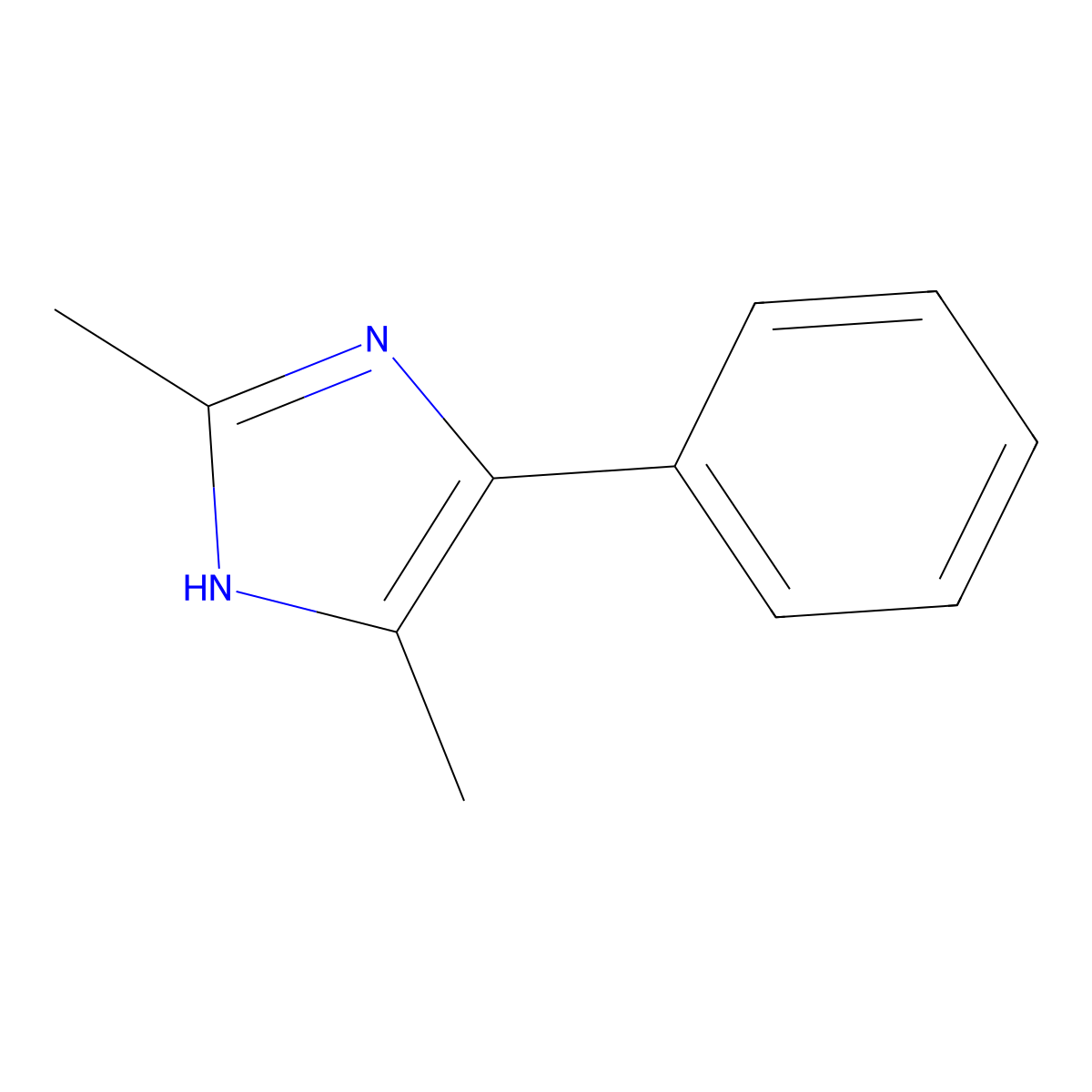 2,4-Dimethyl-5-phenyl-1h-imidazole molecular structure, CAS 13739-49-6