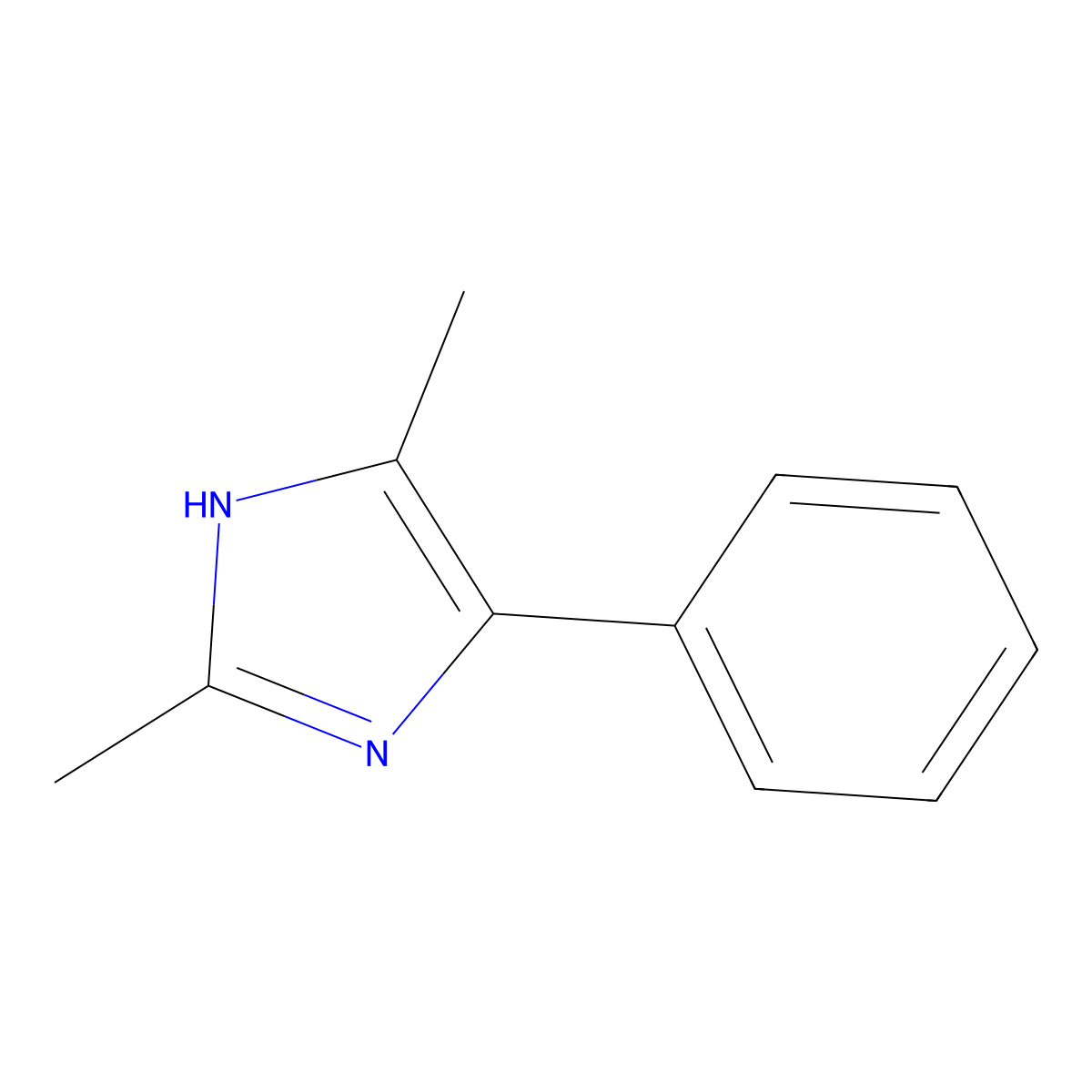 2,4-Dimethyl-5-phenyl-1h-imidazole molecular structure, CAS 13739-49-6