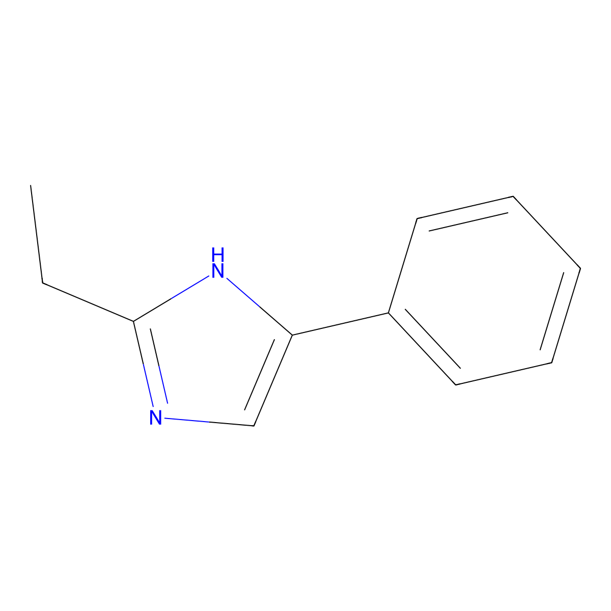 2-Ethyl-4-phenyl-1H-imidazole molecular structure, CAS 13739-51-0