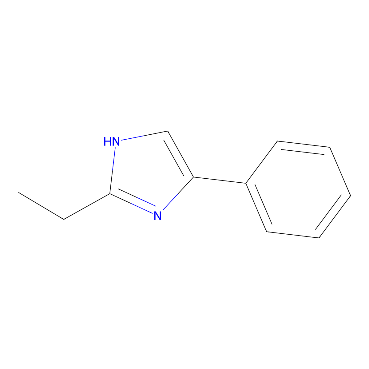 2-Ethyl-4-phenyl-1H-imidazole molecular structure, CAS 13739-51-0