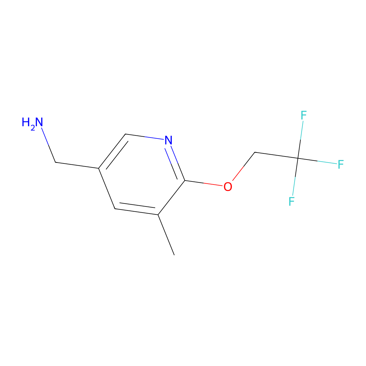 [5-Methyl-6-(2,2,2-trifluoroethoxy)pyridin-3-yl]methanamine molecular structure, CAS 1373916-05-2
