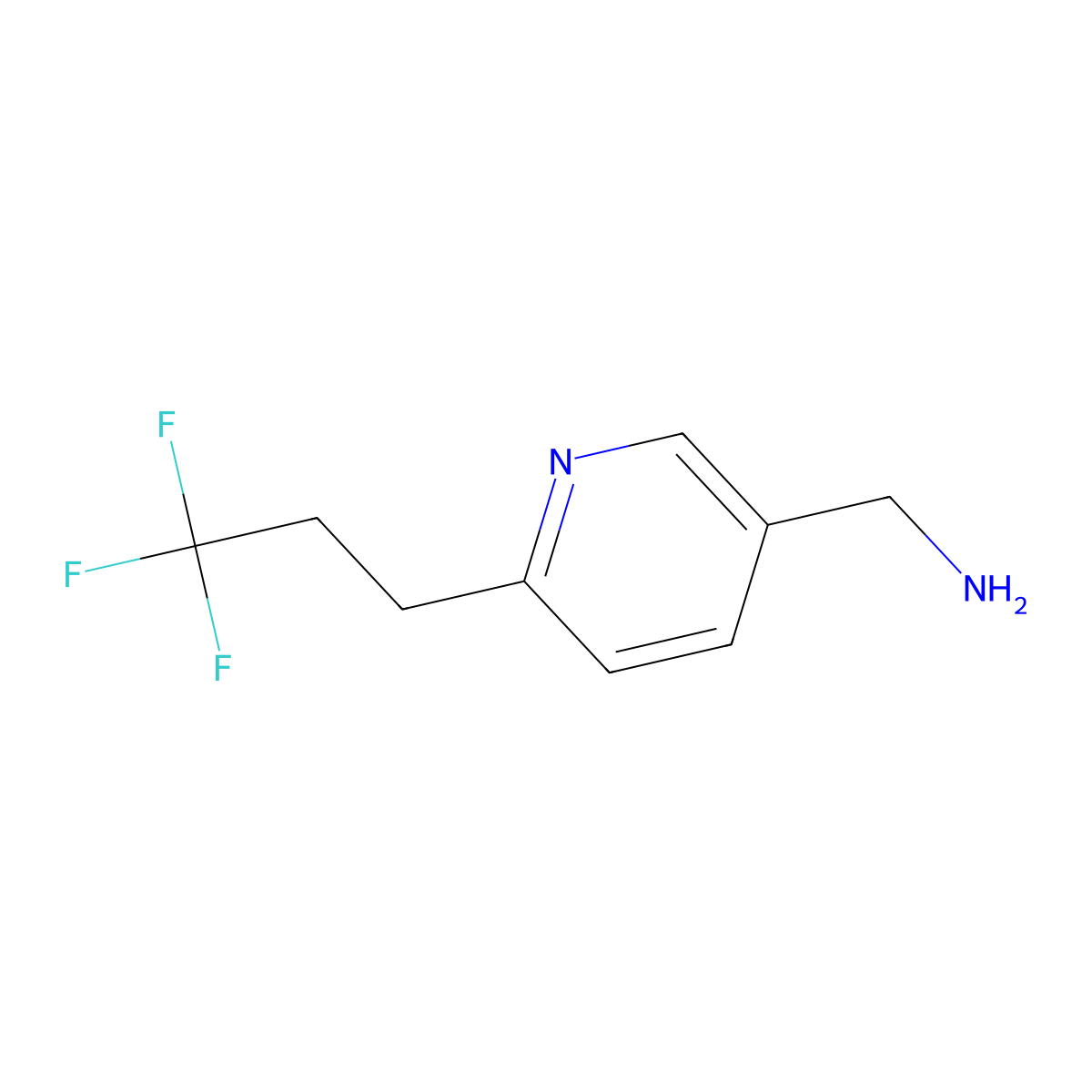 (6-(3,3,3-Trifluoropropyl)pyridin-3-yl)methanamine molecular structure, CAS 1373916-14-3