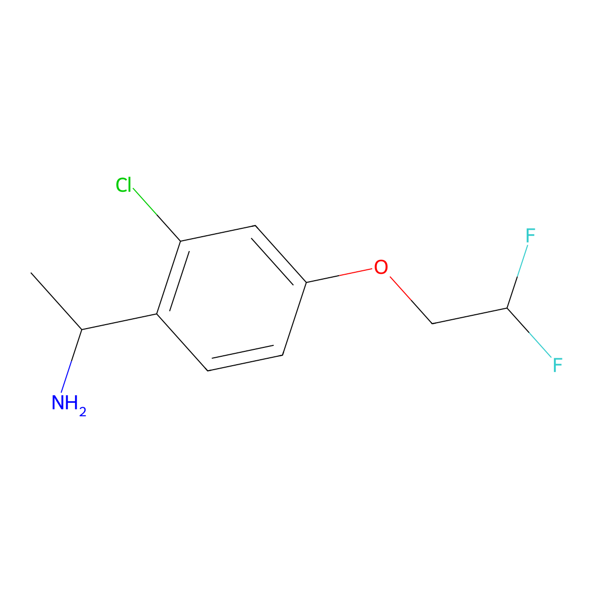 1-[2-Chloro-4-(2,2-difluoroethoxy)-phenyl]-ethylamine molecular structure, CAS 1373916-40-5