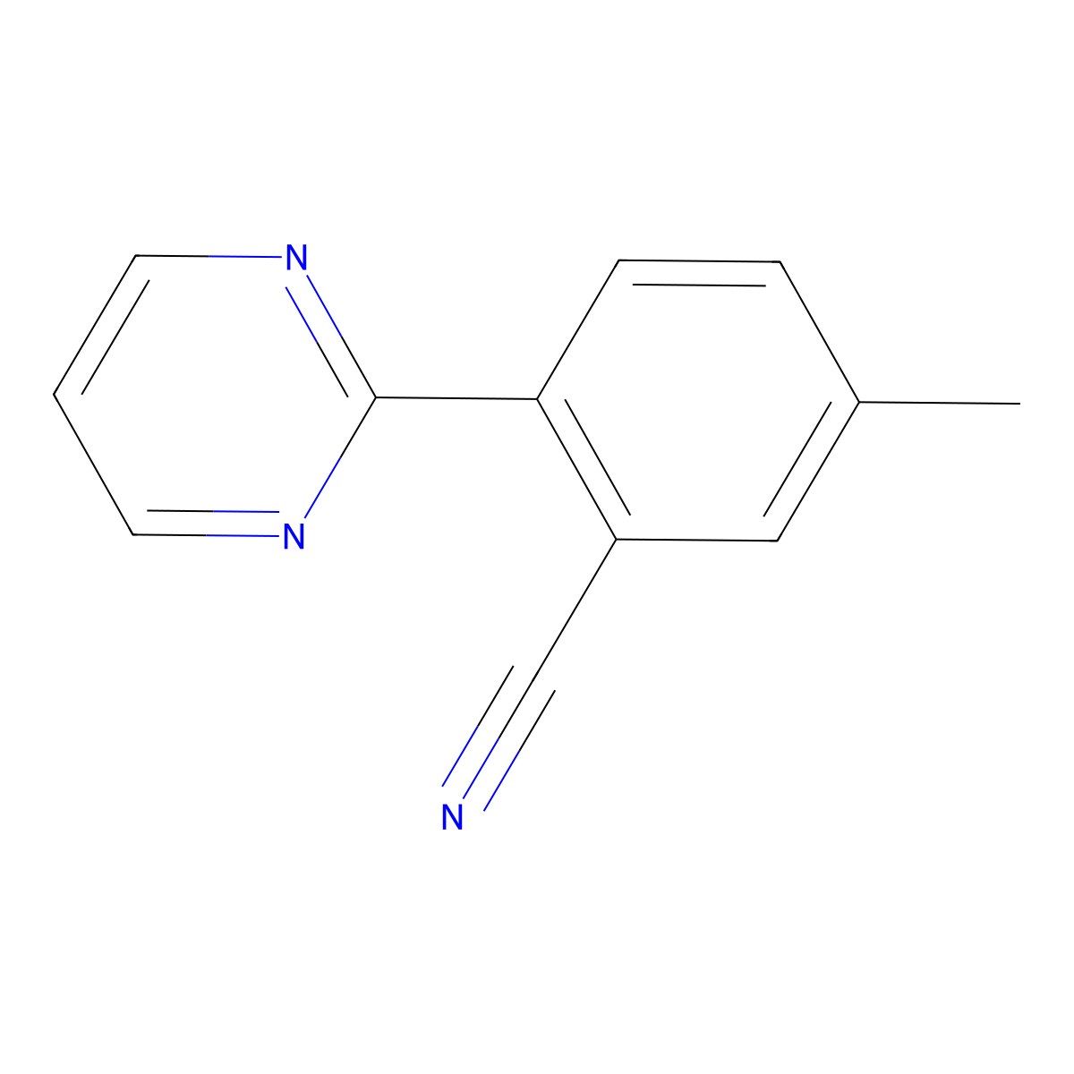 5-Methyl-2-(pyrimidin-2-yl)benzonitrile molecular structure, CAS 1373917-20-4