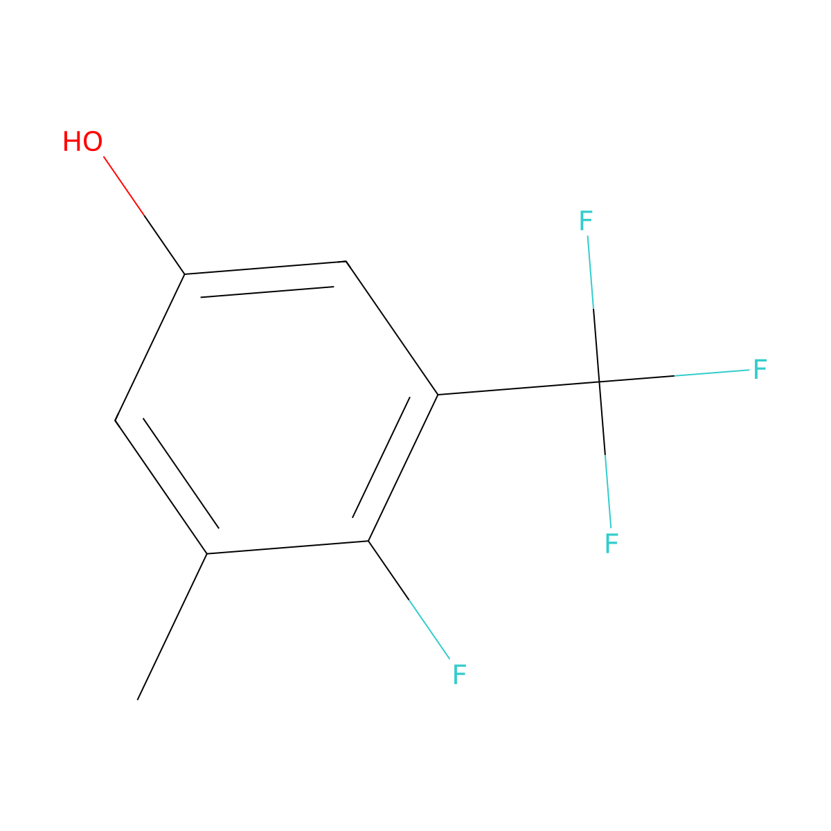 4-Fluoro-3-methyl-5-(trifluoromethyl)phenol molecular structure, CAS 1373920-61-6