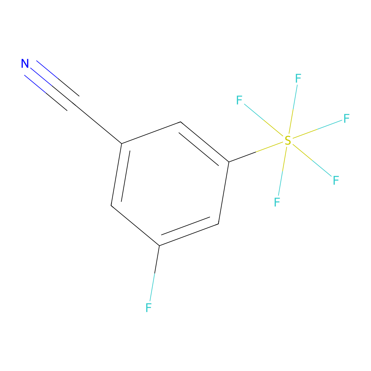 3-Fluoro-5-(pentafluorosulfur)benzonitrile molecular structure, CAS 1373920-62-7