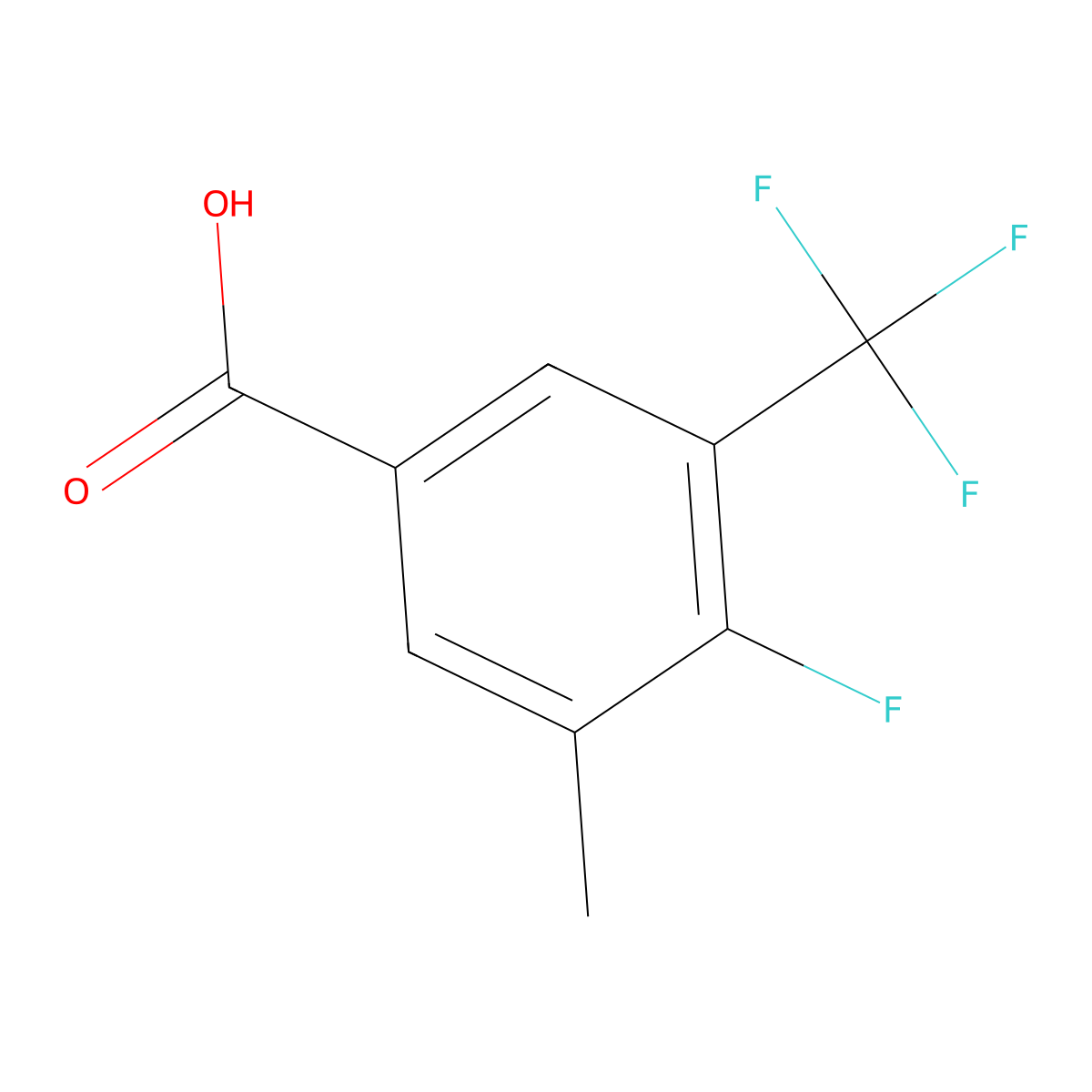 4-Fluoro-3-methyl-5-(trifluoromethyl)benzoic acid molecular structure, CAS 1373920-63-8