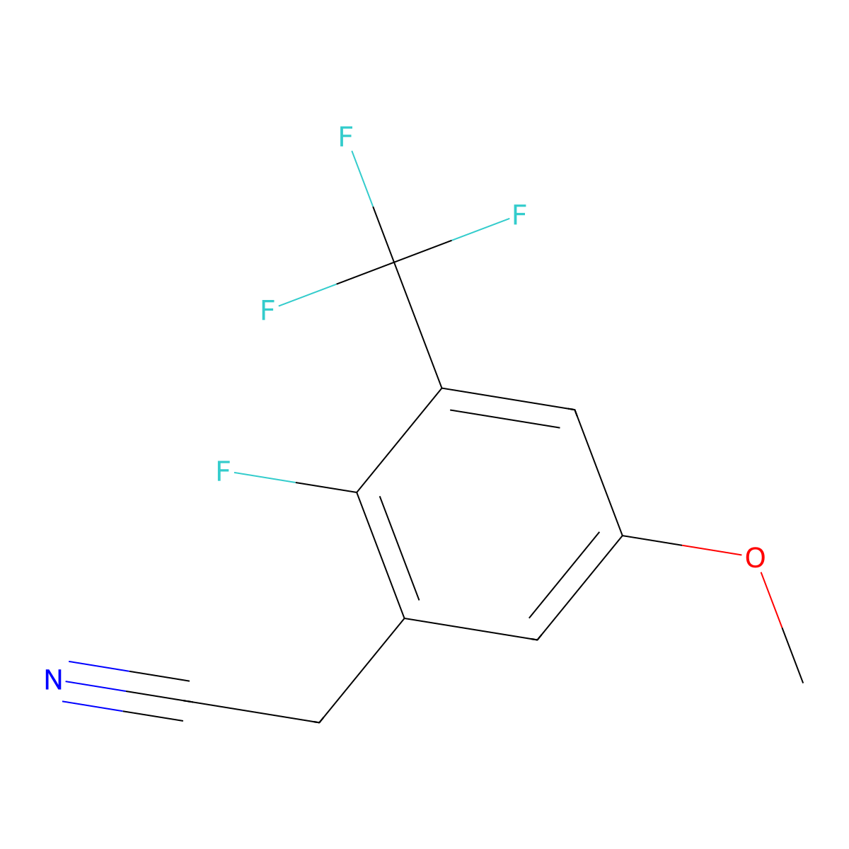2-Fluoro-5-methoxy-3-(trifluoromethyl)phenylacetonitrile molecular structure, CAS 1373920-64-9