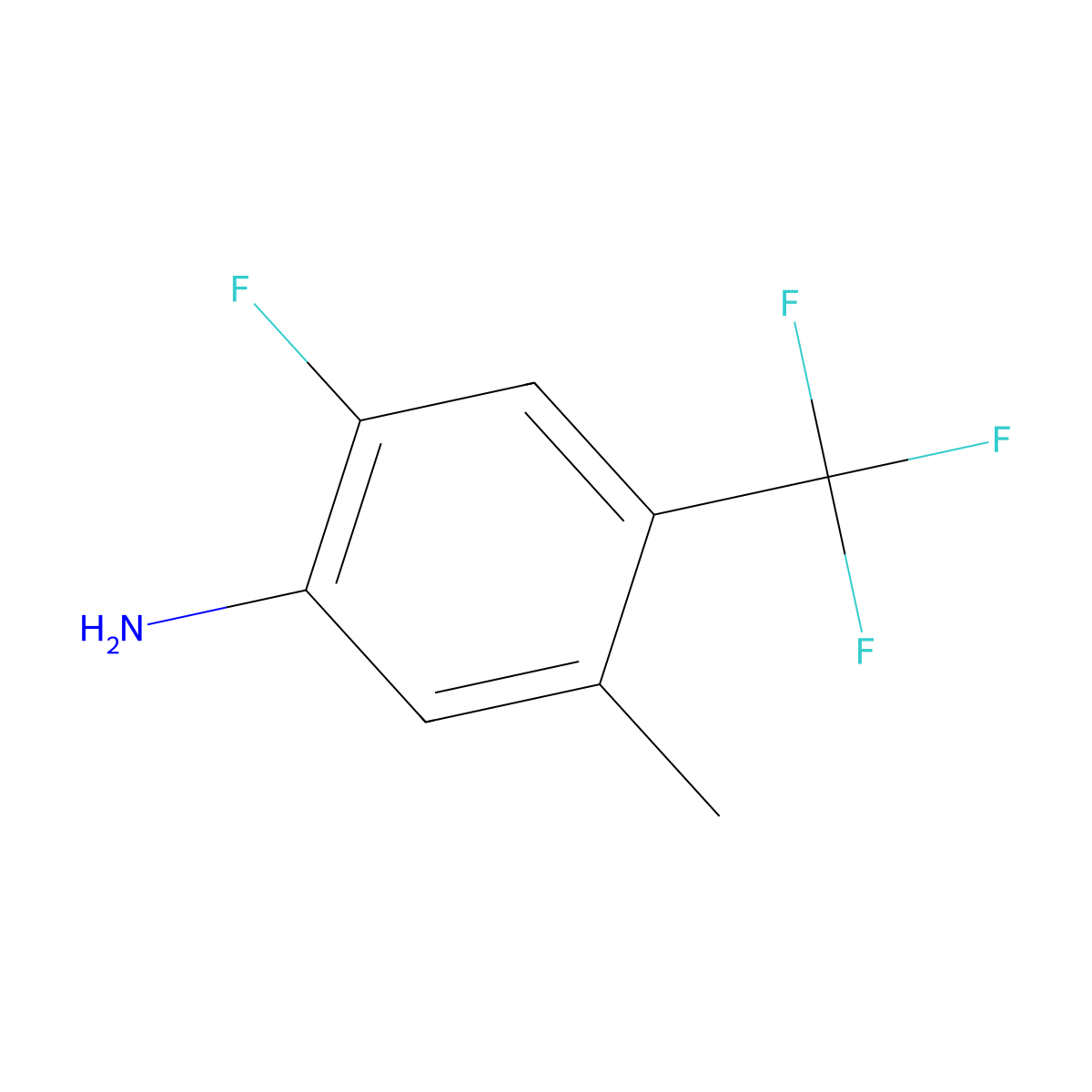 2-Fluoro-5-methyl-4-(trifluoromethyl)aniline molecular structure, CAS 1373920-66-1