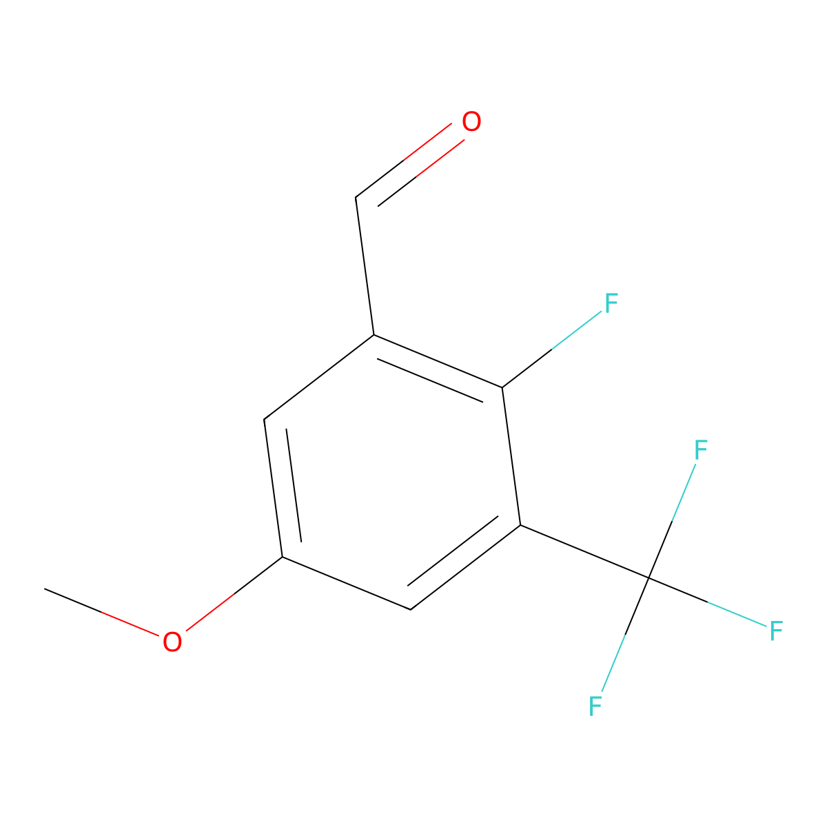 2-Fluoro-5-methoxy-3-(trifluoromethyl)benzaldehyde molecular structure, CAS 1373920-67-2
