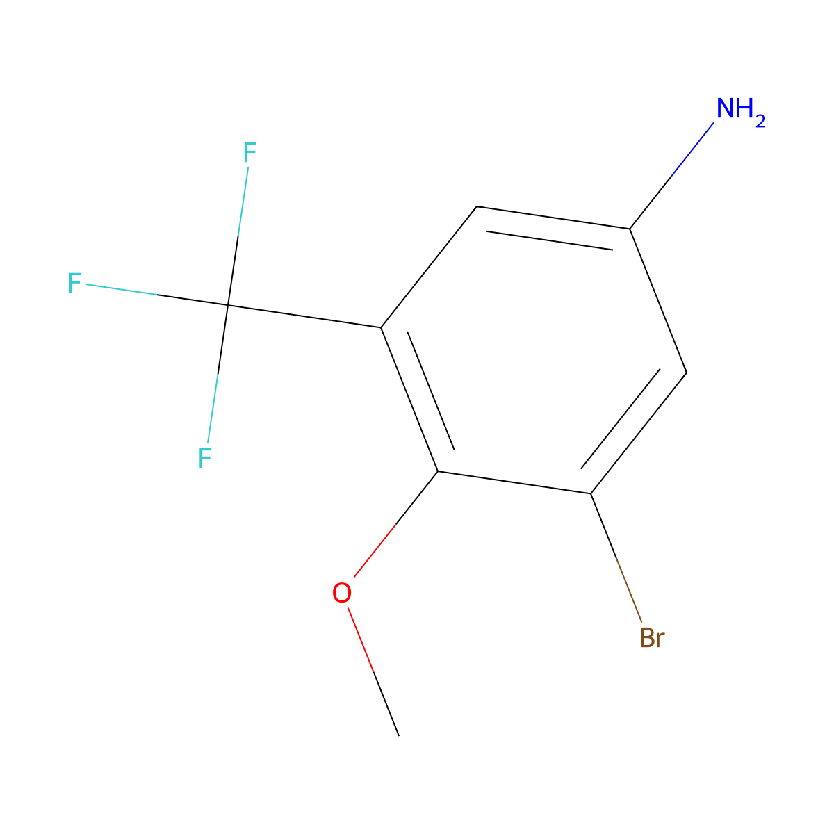 3-Bromo-4-methoxy-5-(trifluoromethyl)aniline molecular structure, CAS 1373920-70-7